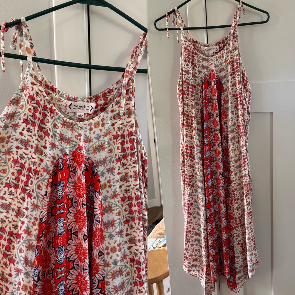 Nanette Lepore Boho Midi Tie Dress Size 10